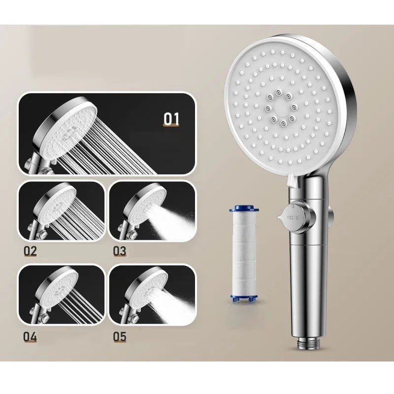 Y&D Filtered Shower Head with Pressure Booster Pump - High Pressure Water Saving Showerhead Filters for Hard Water - Chrome Finish - Image 4